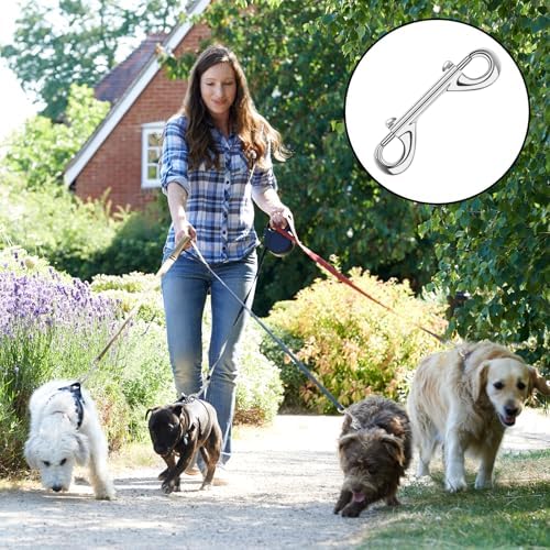 ERKOON 15 Pack Heavy Duty Snap Hooks Double Sided Clips for Hanging Horse Tack Sling Feed Buckets Dog Leash Collar Key Chain Zinc Alloy Metal Snaps Clip(3-1/2 Inch) - Image 4