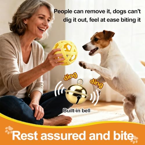 4-Pack Balls with Inside Bell, Non-Toxic Toys for Small Dogs & Puppies - Image 3