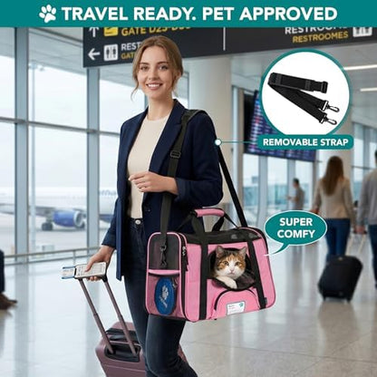 PetAmi Airline Approved Pet Carrier for Cats & Small Dogs, Small, Pink - Image 5