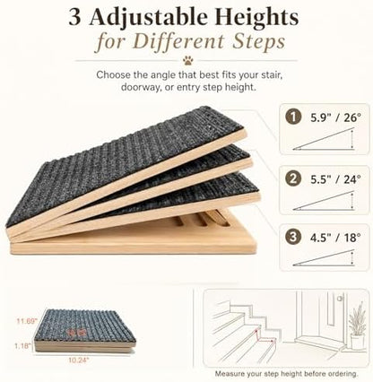 2 Pack Dog Ramp for Stairs, Adjustable Wood Ramp for Small Dogs - Image 3