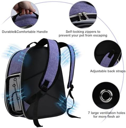 BAGLHER Cat Carrier Backpack Bubble - Fit Up to 18 Lbs - Airline-Approved Dog Backpack Carrier for Small Pets Puppies Dogs Bunny, Space Capsule Dog Carrier Backpack for Travel Outdoor Hiking, Purple - Image 5