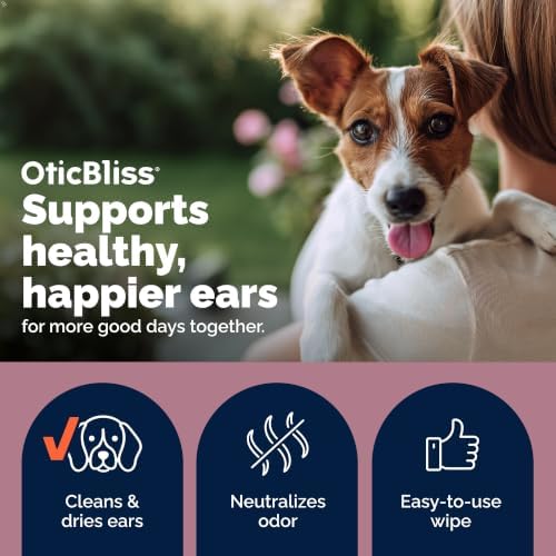Vetnique Oticbliss Cat & Dog Ear Wipes, Ear Cleaner for Wax, Dirt & Odor - Image 2