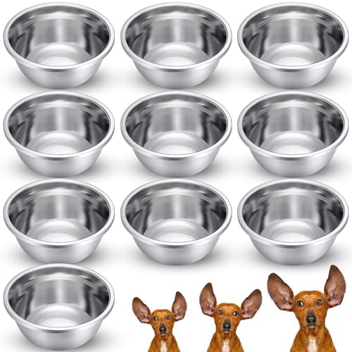 Ziliny 10 Pcs 8 Cup Metal Dog Bowls Stainless Steel Food Dish 64 Oz by Ziliny