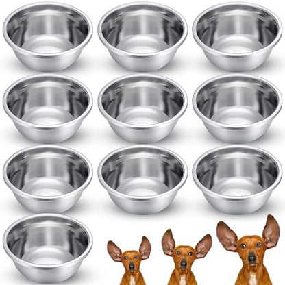 Ziliny 10 Pcs 8 Cup Metal Dog Bowls Stainless Steel Food Dish 64 Oz by Ziliny