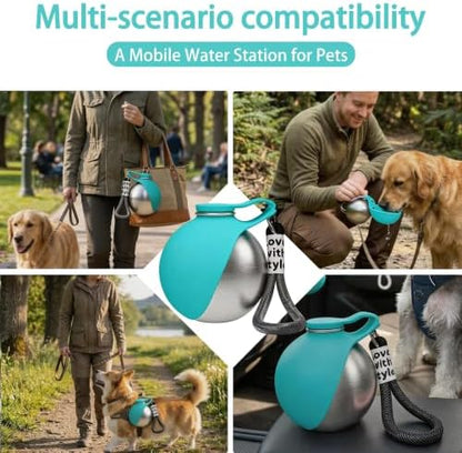 Portable Pet Water Bottle & Collapsible Dog Bowls, Spill Proof Water Dispenser, Cat Food Container & Dog Treat Holder, Small Size Pet Supplies Travel Accessories for Puppy Walking & Gifts - Image 3