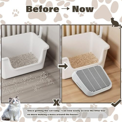 Cat Ramp for Litter Box, Anti-Tracking Cat Litter Trapper, Grey - Image 2