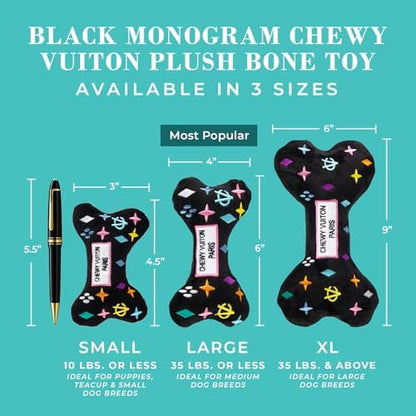 Haute Diggity Dog Chewy Vuiton Bone Plush Dog Toy, Designer Parody Toy - Image 3