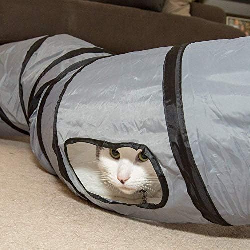 PetLike S Way Cat Tunnel Collapsible Pop-up Pet Tube Hideaway Play Toy with Ball (S-Way, Blue) - Image 5
