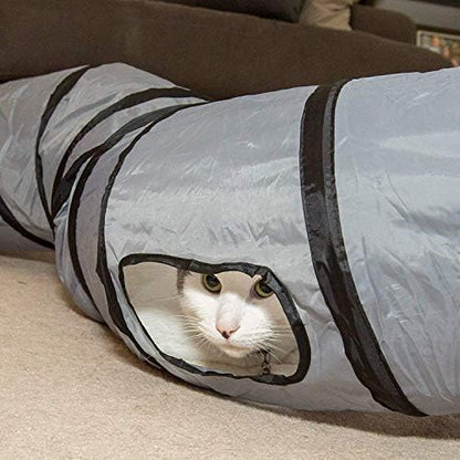 PetLike S Way Cat Tunnel Collapsible Pop-up Pet Tube Hideaway Play Toy with Ball (S-Way, Blue) - Image 5