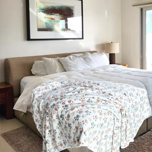 Dog Blankets for Large Dogs, 3 Pcs Dog Blanket Washable, Soft Fluffy Flannel Pet Blanket Mat Cover for Bed Couch, Cute Print Puppy Blanket 60" x 50" - Image 4