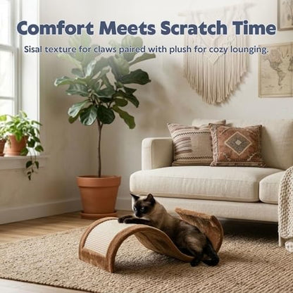 TRIXIE Wavy Cat Scratcher and Lounger with Sisal, Brown - Image 2