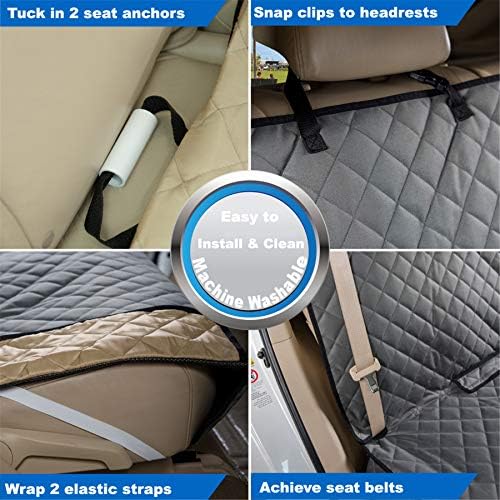 VIEWPETS Bench Car Seat Cover Protector, Waterproof Heavy-Duty, Grey - Image 6