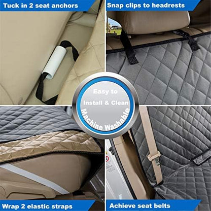 VIEWPETS Bench Car Seat Cover Protector, Waterproof Heavy-Duty, Grey - Image 6