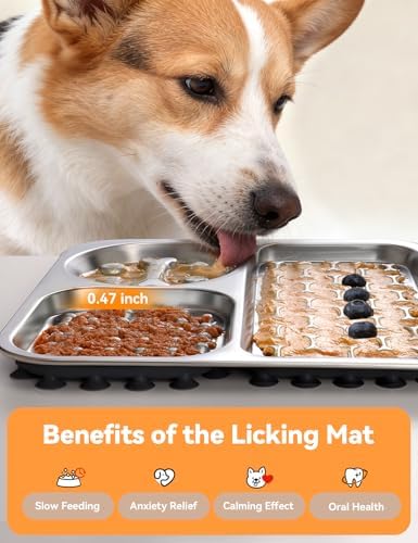 Stainless Steel Lick Mat for Dogs and Cats - FEELNEEDY Large Licking Pad with Suction Cups, Chew-Proof, Non-Slip Pet Licky Mat for Boredom Reducer and Anxiety Relief, Easy to Clean (1Pack) - Image 2