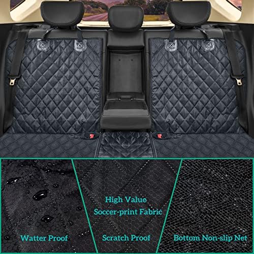 ANOSOSPECIAL Dog Car Seat Cover for Back Seat Cover,Non Stick Fur Rear Seat Protector for Pet,Nonslip Waterproof Durable Universal Fit Interior Backseat Covers for Auto Van SUV (Pack of 2) - Image 3