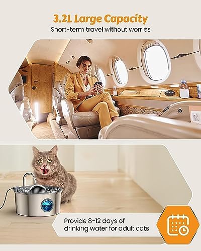 AONBOY Cat Water Fountain with 8 Filters + 8 Sponge Filters - Image 5