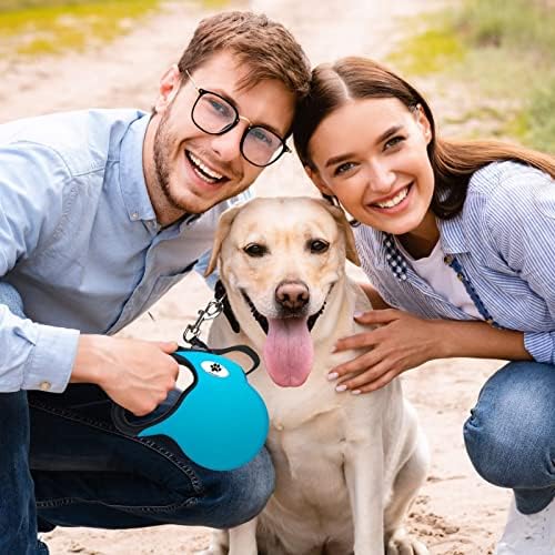 16 ft Retractable Dog Leash for Large Dogs up to 110 lbs,Tangle-Free Nylon Tape,Blue Dan L - Image 5