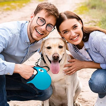 16 ft Retractable Dog Leash for Large Dogs up to 110 lbs,Tangle-Free Nylon Tape,Blue Dan L - Image 5