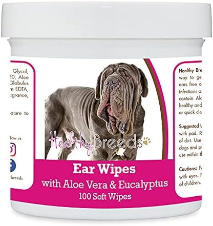 Healthy Breeds Neapolitan Mastiff Ear Cleaning Wipes with Aloe & Eucalyptus for Dogs 100 Count by HealthyBreeds