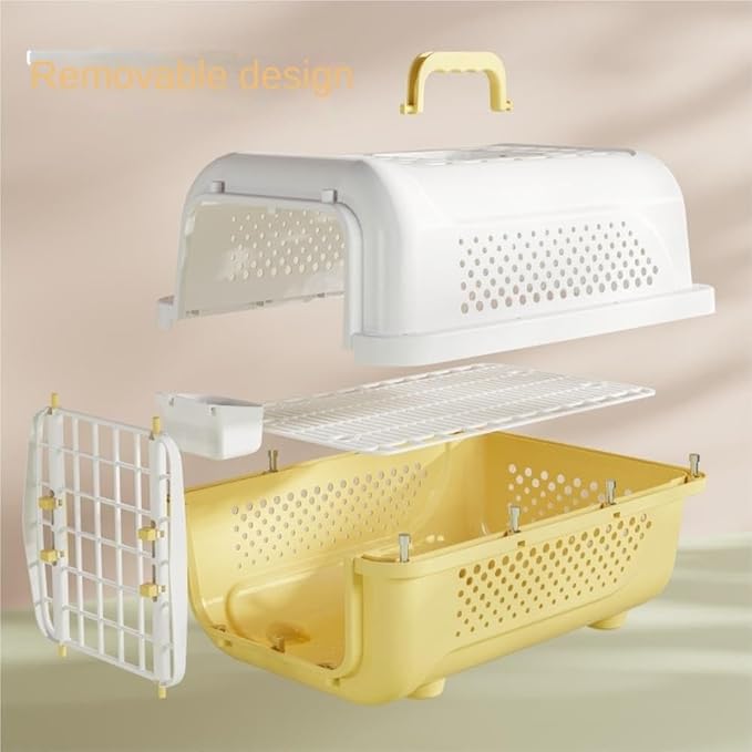 Portable Pet Airline, Durable PP + Breathable Grid Material, Detachable Design, Compliant with Airline Shipping Standards(Fruit Green Diaper Board Hanging Bowl)