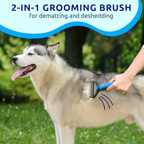 Pat Your Pet Deshedding Brush & Metal Comb Grooming Combo - Image 3