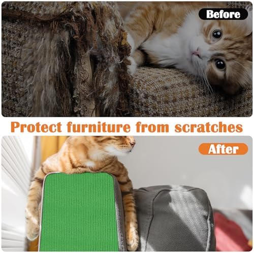 Cat Scratch Furniture Protector - 138" x 13.8" Trimmable Self-Adhesive Cats Claws Scratch Pads, DIY Cat Climbing Couch Protector for Scratch Post Cat Tree Replacement Indoor (Green) - Image 4