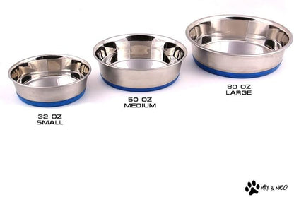 Case Pack of Stainless Steel Heavy Non-Skid Dog Bowls