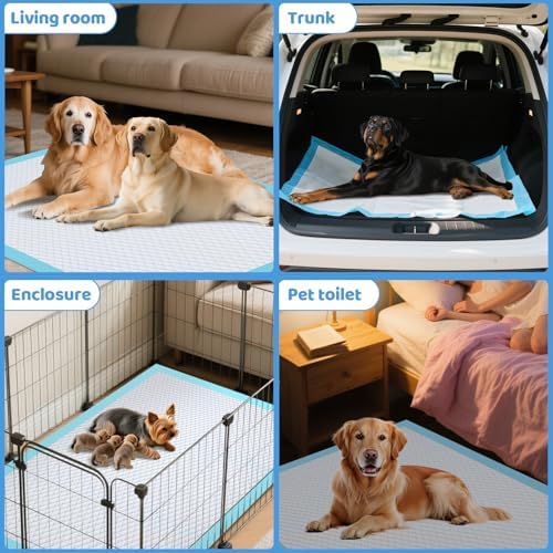 Gimars 130G Thicker Extra Large 36in x 51in Puppy Pads – XL Dog Pee Pads with Reinforced Edges for Large Breeds & Multi-Dog Homes, 100% Leakproof, 48H Absorption, Indoor Training & Floor Protection - Image 5