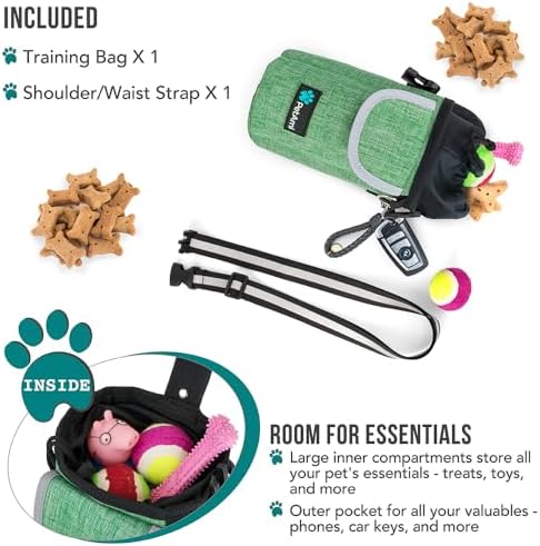 PetAmi Dog Treat Pouch, Large Hands-Free Training Bag, Green - Image 2