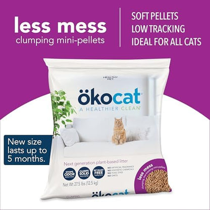 ökocat Low Tracking Natural Wood Clumping Cat Litter, Odor Control 27.5 Lbs - Image 2
