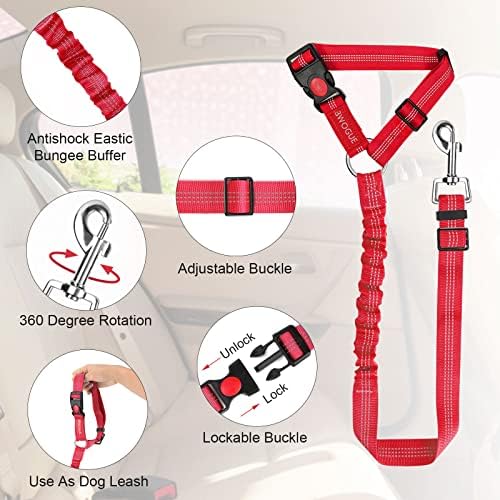 BWOGUE 2 Pack Dog Seat Belt for Car, Headrest Restraint Safety Straps - Image 4