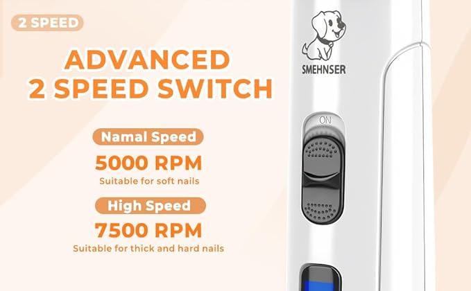 Silent Dog Nail Grinder, Electric Dog Nail Trimmer, USB Rechargeable Pet Nail Grinder, Painless Paws Grooming for Small Medium Large Dogs & Cats with 4 Grinding Heads