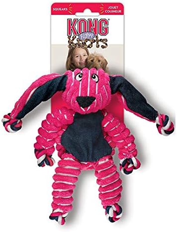 KONG Floppy Knots - Durable No‑Stuffing Squeaky Rope & Plush Dog Toy - for Teething, Playing (Bunny, Small/Medium) - Image 5