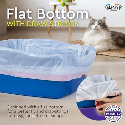 Cat Litter Box Liners Alfapet Heavy Duty Flat Bottom - Extra Giant10 Count - Tear-Resistant Cat Litter Bags - Kitty Litter Liners for Rectangular Litterbox Pans, 36” x 18” x 2MIL Thick 30 lb Capacity - Image 3
