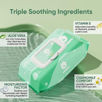 Natural Pet Grooming Wipes, 100 Fresh Counts, Extra Moist & Thick for Dogs & Cats, Puppies & Kittens(Pack of 2) - Image 2