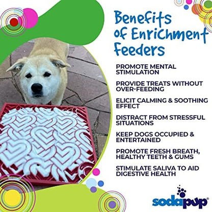 SodaPup Love eMat – Durable Lick Mat Feeder Made in USA from Non-Toxic, Pet-Safe, Food Safe Rubber for Mental Stimulation, Avoiding Overfeeding, Fresh Breath, Digestive Health, Calming, & More - Image 4