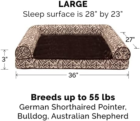 Furhaven Replacement Dog Bed Cover Plush & Southwest Kilim Décor Sofa-Style, Machine Washable - Desert Brown, Large - Image 3