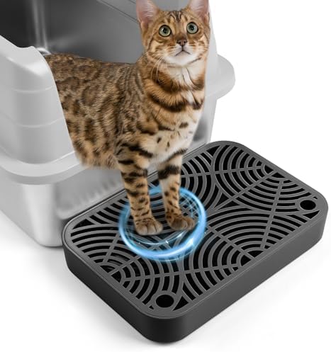 Cat Litter Box Step Non-Slip Cat Step with Filter Function, Black by Bartuke