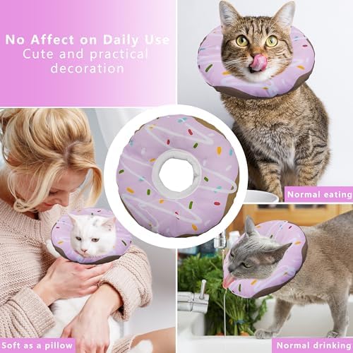 Seyezo Cat Cone Collar Soft, Adjustable Cat Recovery Cone, Purple, Large - Image 4