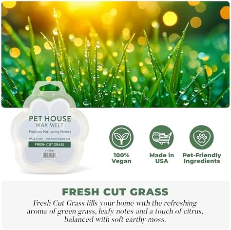 Fresh Cut Grass Scented Wax Melts Plant-Based Wax, 2 Pack Pet House - Image 2