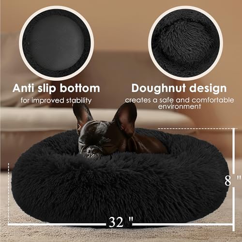 Dog Beds Large Sized Dog and Cats, 32in Pet Beds for Large Pet (Black) - Image 3