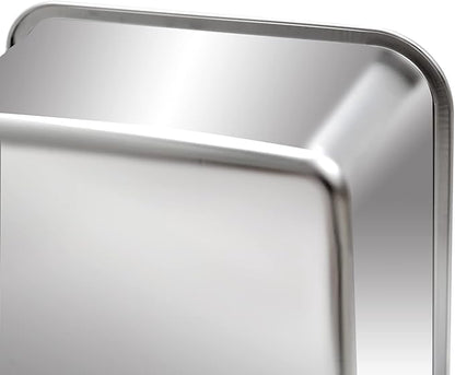 Kichwit Stainless Steel Cat Litter Box, Metal Cat Litter Pan, Kitten Litter Box Tray, Non Stick Smooth Surface (17.5" L x 13.5" W x 6" H)