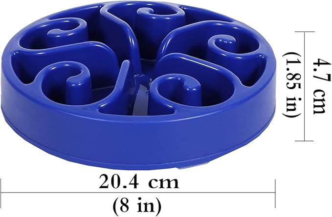 Dog Bowl Slow Pet Feeders Non Skid Bowl Dog Water Bowl Dry Food Bowl Slow Feeder Fun Slow Eating Bowl for Small Dog Large Dog Medium (Dark Blue, M)