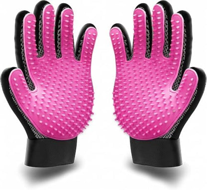 BYETOO Pet Dog Cat Grooming Glove with 261Tips,Gentle Deshedding Brush Glove,Efficient Pet Hair Remover Mitt,Massage Tool with Enhanced Five Finger Design,for Dog,Cat,Rabbit,Horse with Long/Short Fur by BYETOO