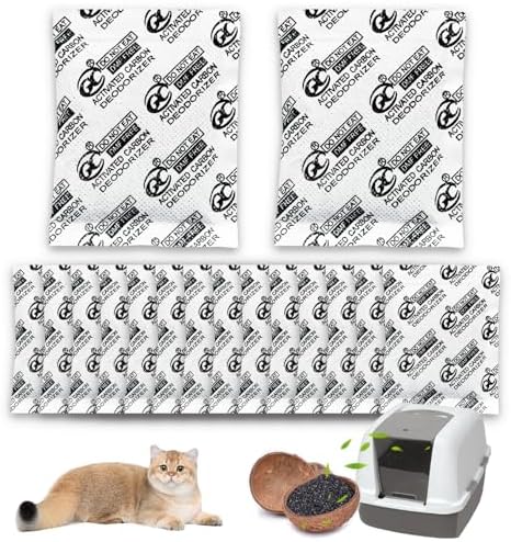 16 PCS Cat Litter Box Deodorizer for Hooded Litter Boxe, Activated Charcoal Odor Absorber, Carbon Filter Compatible with Whisker OdorTrap Pod Accessories Filter and Traditional Litter Boxes, Unscented by HarichCurLife