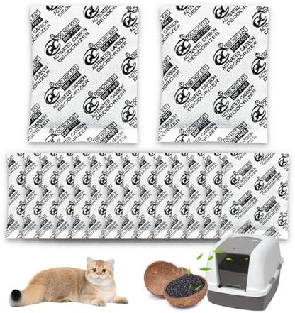 16 PCS Cat Litter Box Deodorizer for Hooded Litter Boxe, Activated Charcoal Odor Absorber, Carbon Filter Compatible with Whisker OdorTrap Pod Accessories Filter and Traditional Litter Boxes, Unscented by HarichCurLife