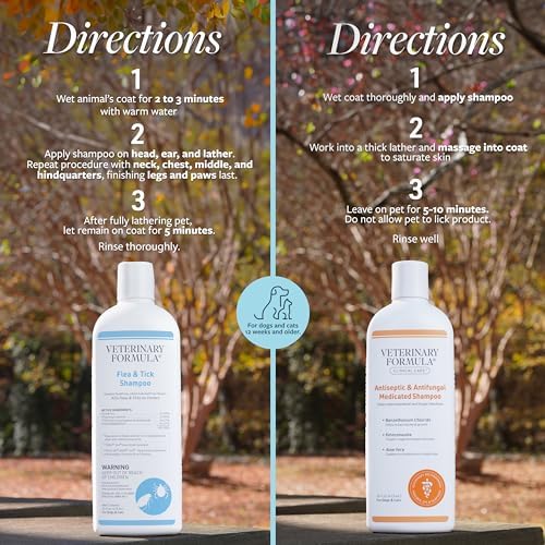 Veterinary Formula Flea and Tick Shampoo for Dogs and Cats & Clinical Care Antiseptic and Antifungal Medicated Shampoo for Dogs & Cats - Image 5
