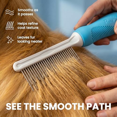Poodle Grooming Comb - Metal Dematting Comb with Long & Short Stainless Steel Teeth for Removing Matted Hair & Knots, Safe and Gentle for Dogs & Cats - Image 6