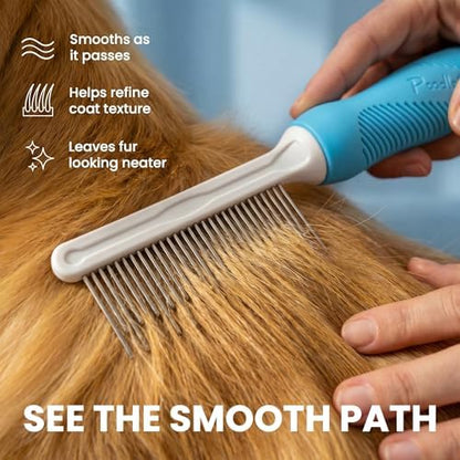 Poodle Grooming Comb - Metal Dematting Comb with Long & Short Stainless Steel Teeth for Removing Matted Hair & Knots, Safe and Gentle for Dogs & Cats - Image 6