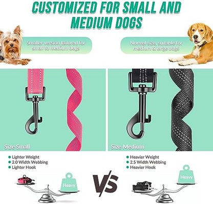 AUTOWT Two Dog Lead, 2 in 1 Upgraded Double Dog Leash Attachment Combine Adjustable Strap and Shock Absorbing Bungee No Tangle Dual Training Splitter for Different Size Dogs - Image 4